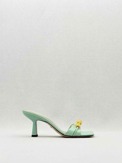 GUCCI Dora Green Size EU 38.5 Heeled Sandals