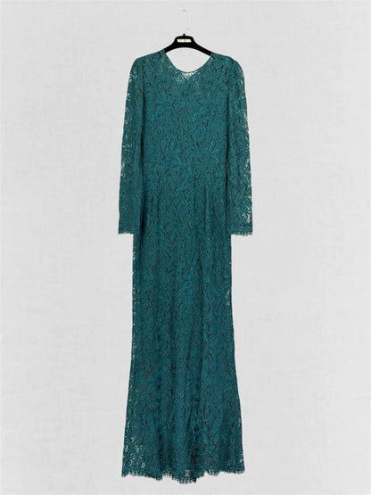 DOLCE & GABBANA Green Lace Size US 8 Long Dress