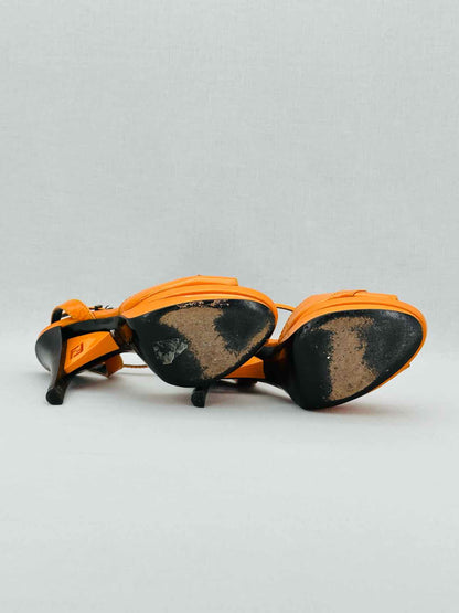 FENDI Ankle Strap Orange Size EU 40 Heeled Sandals