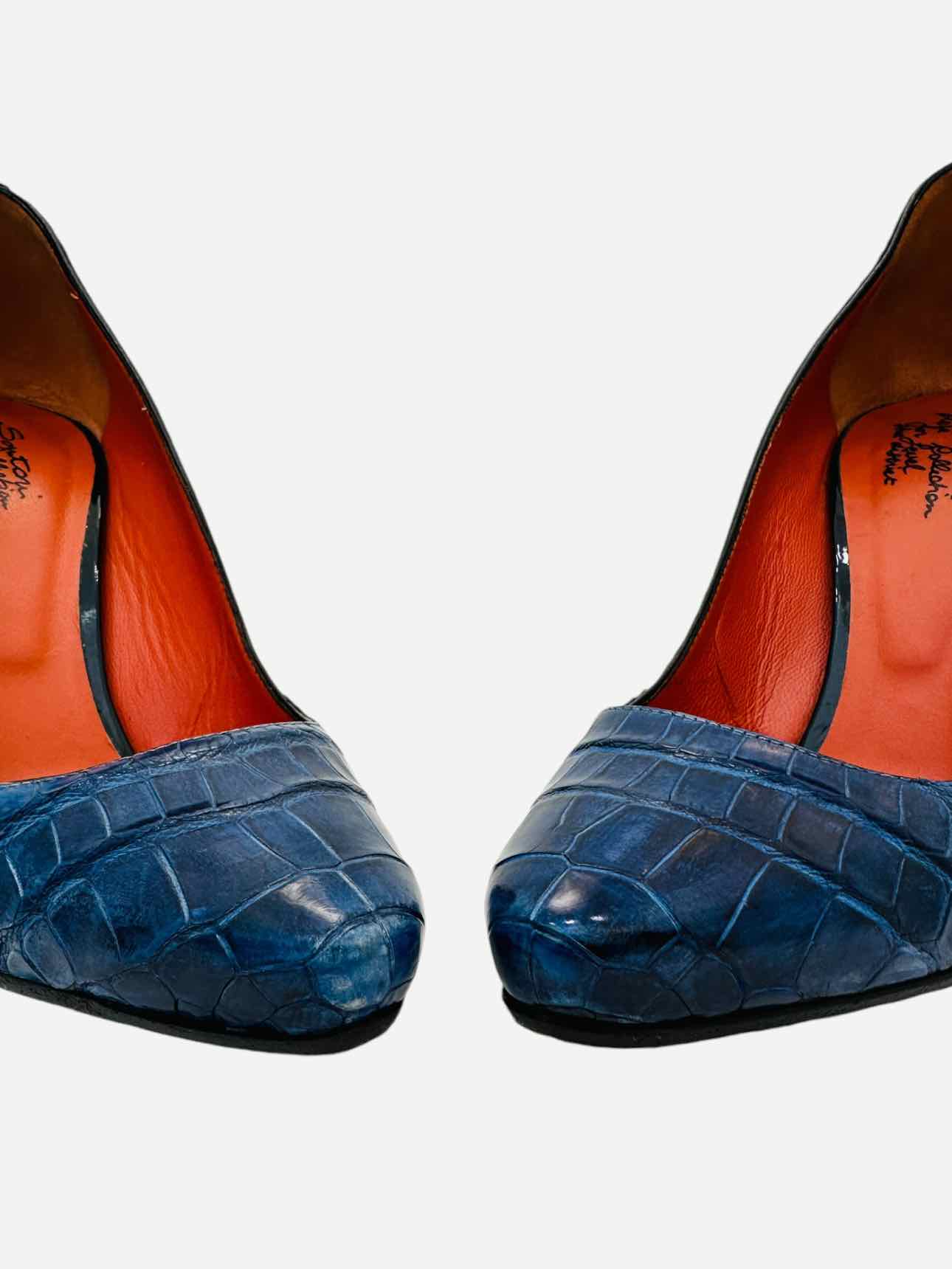 SANTONI Croc Blue Pumps 37