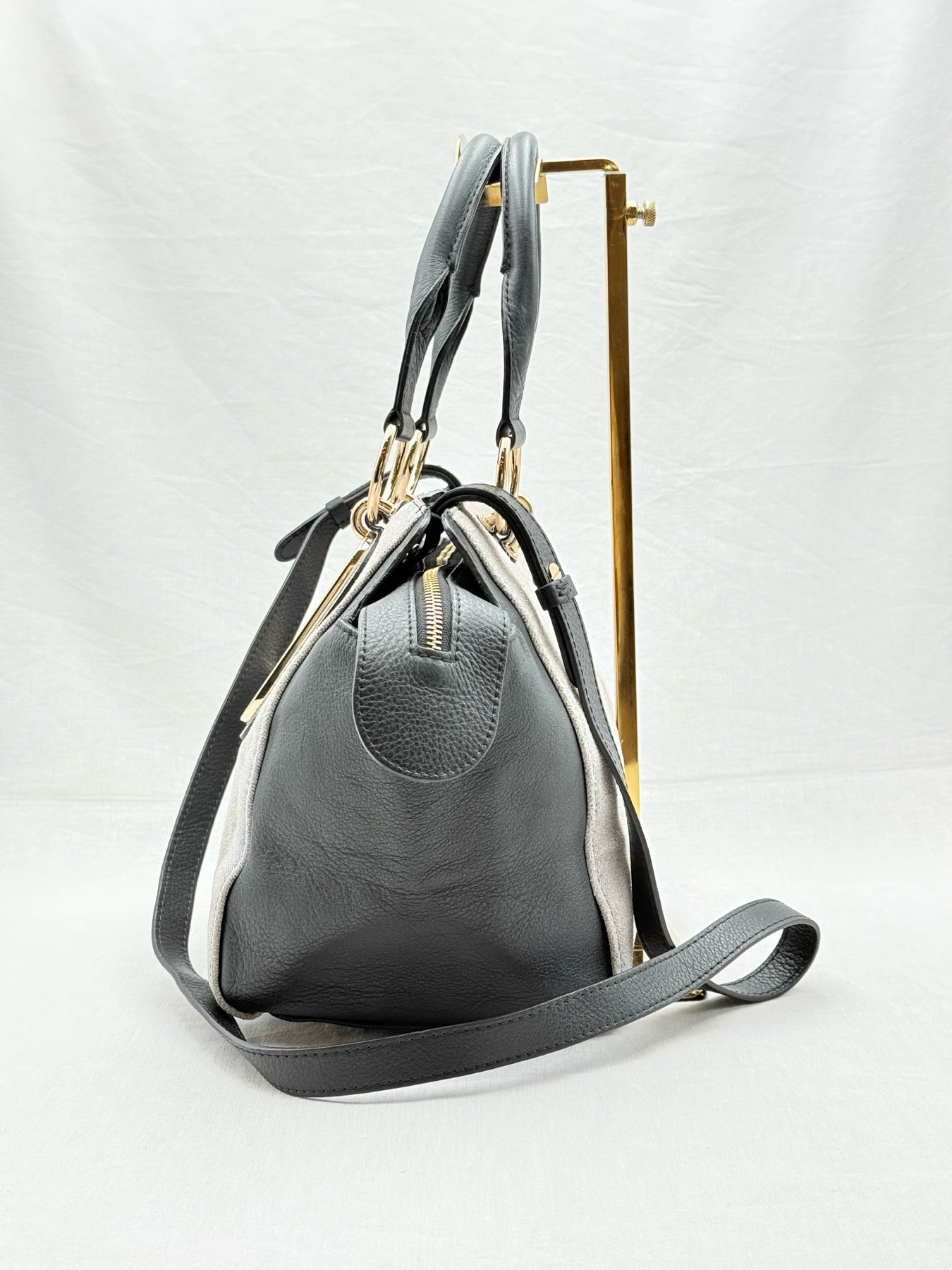 SEE BY CHLOE Paige Grey & Black Shoulder Bag