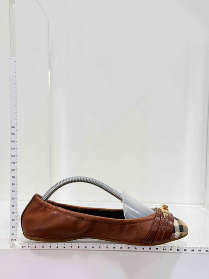 BURBERRY Drayton Brown Checked Size EU 35 Ballet Flats