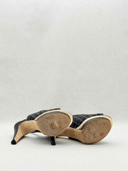 CHANEL Black Checkered Size EU 39 Slingbacks