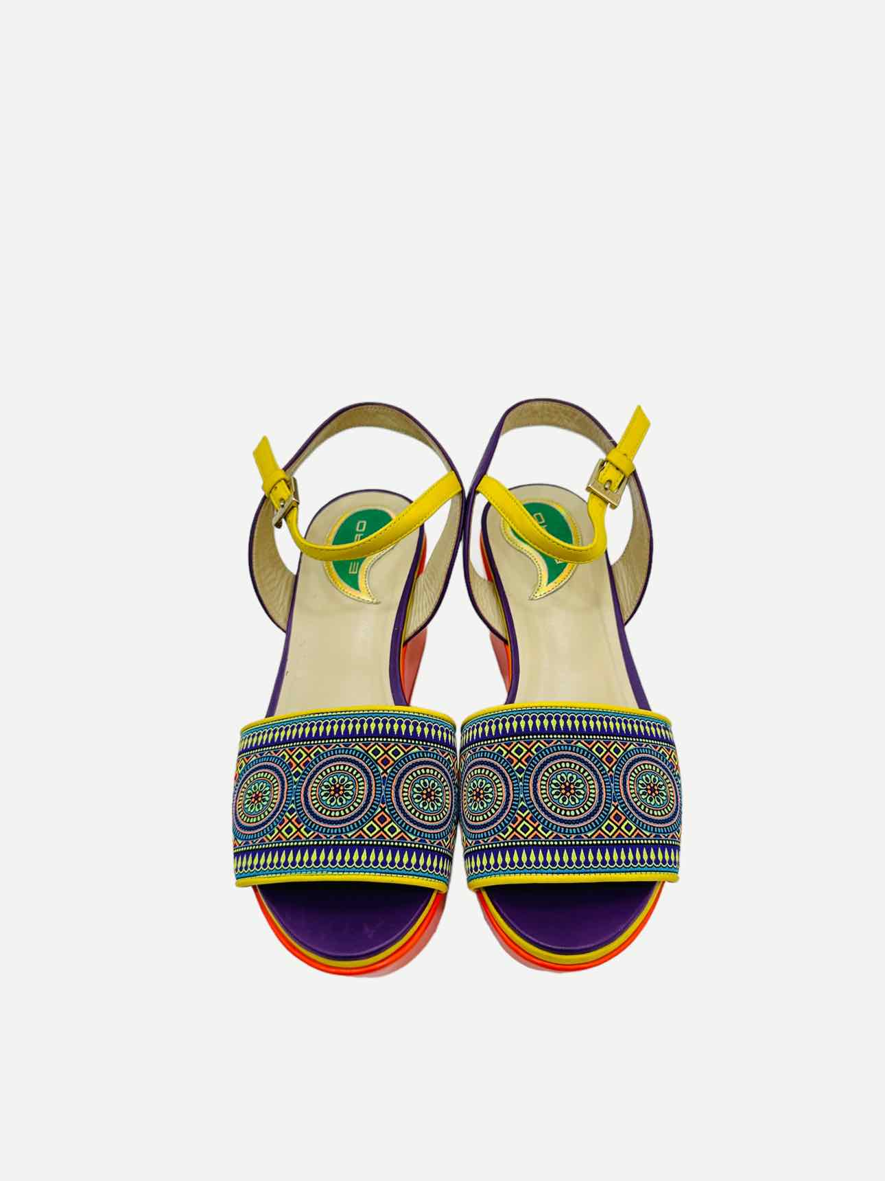 ETRO Ankle Strap Orange Multicolor Size EU 36 Wedges