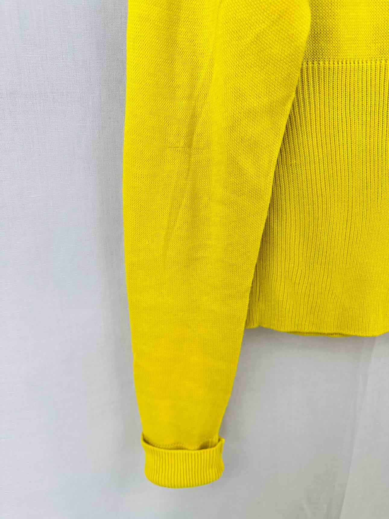 ROCCO BAROCCO Fur Trim Yellow Size Medium Cardigan