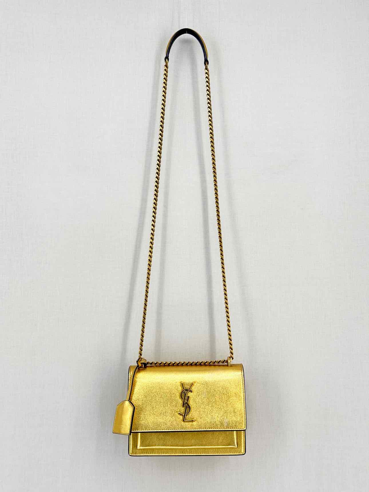 SAINT LAURENT Sunset Metallic Gold Crossbody