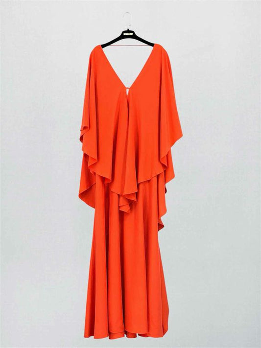 HALSTON Orange Size Medium Long Dress