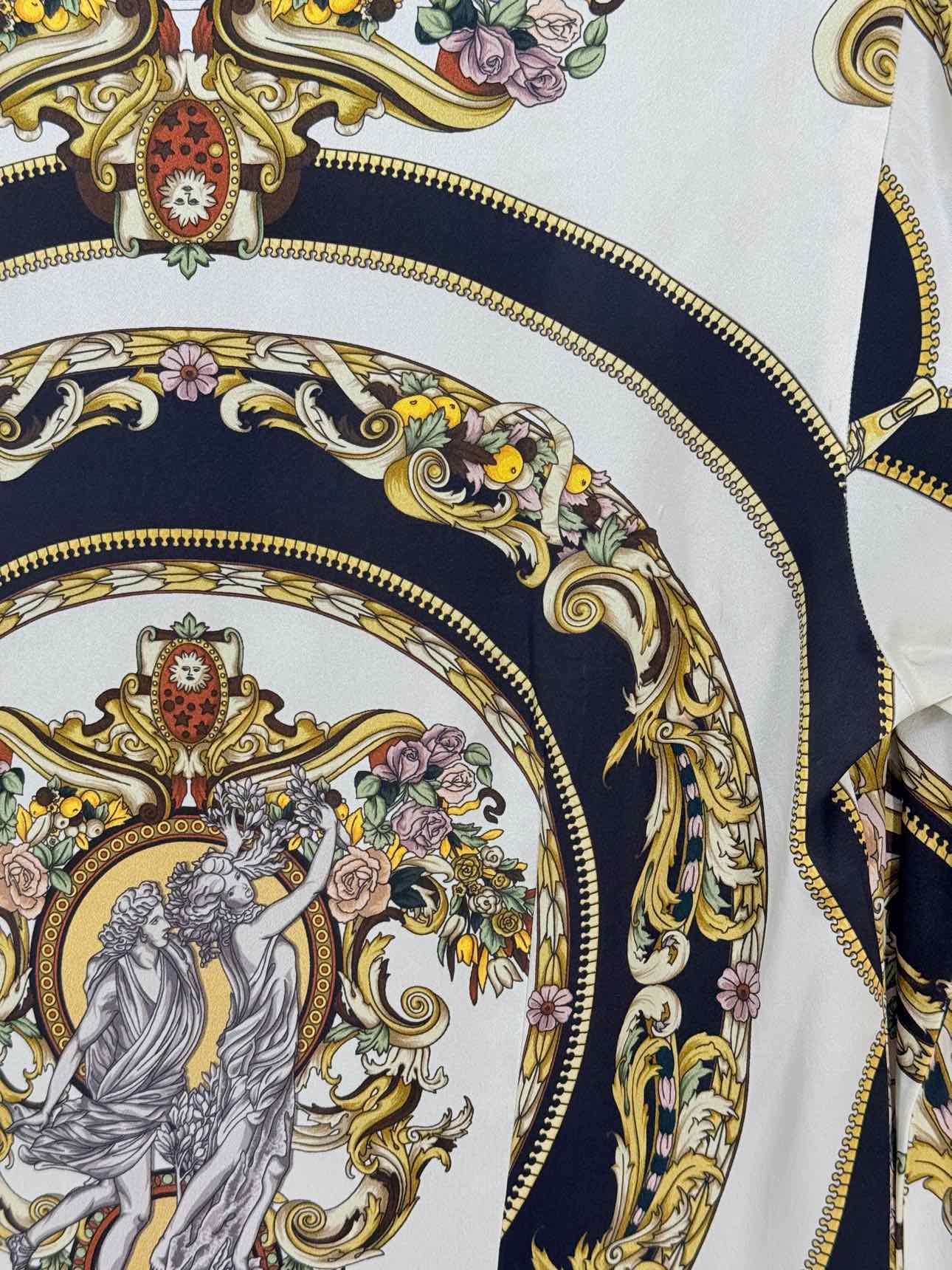 VERSACE Gold Multicolor Baroque Print Size US 6 Shirt