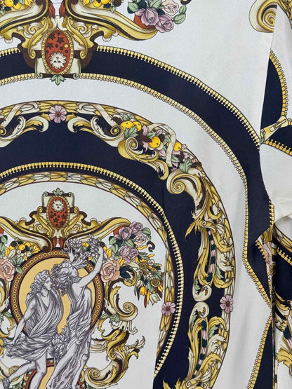 VERSACE Gold Multicolor Baroque Print Size US 6 Shirt