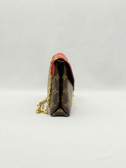 LOUIS VUITTON Pallas Chain Red Monogram Shoulder Bag