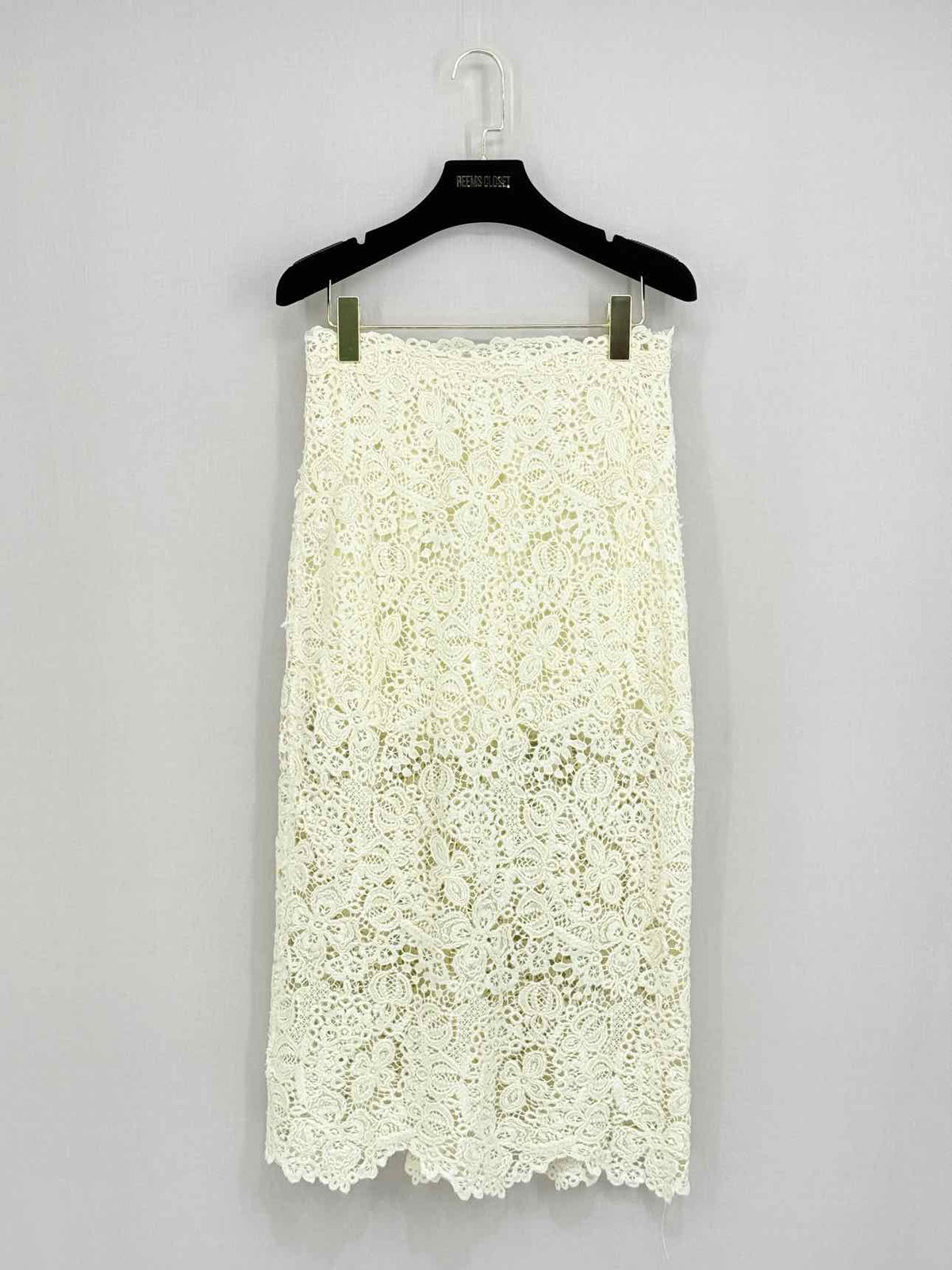 ERMANNO SCERVINO Cream Lace Size US 2 Knee Length Skirt