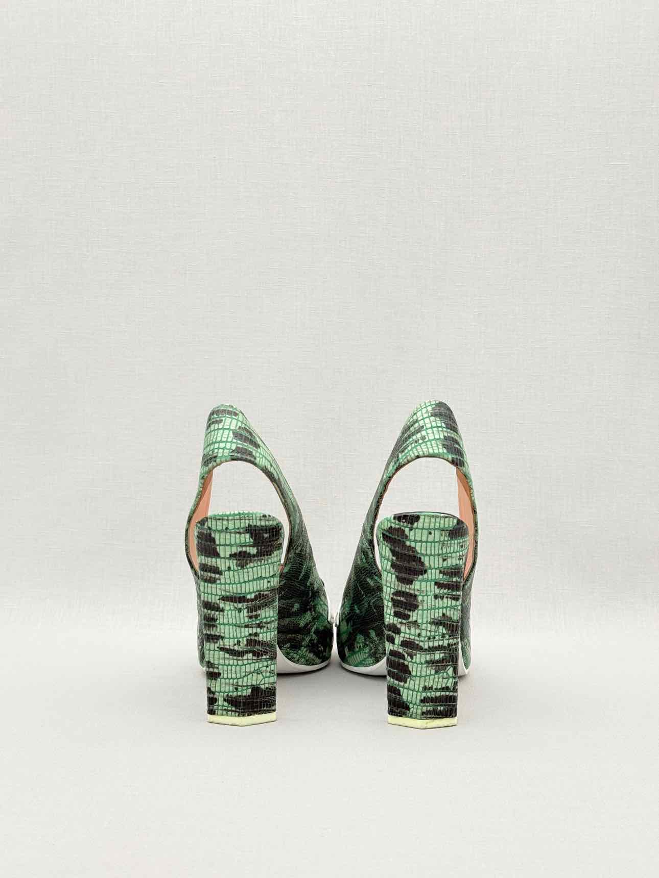 KENZO Green & Black Textured Size EU 39 Pumps