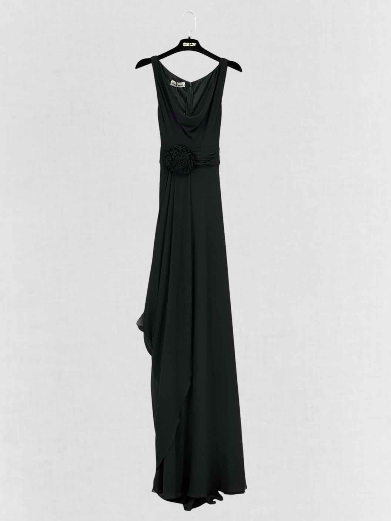 C'EST MOI Black Ruched Size Small Long Dress