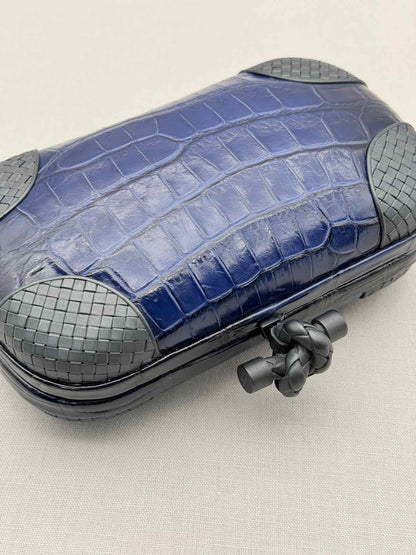 BOTTEGA VENETA Knot Royal Blue Clutch