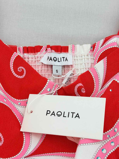 PAOLITA Red & White Printed Size Small Bustier