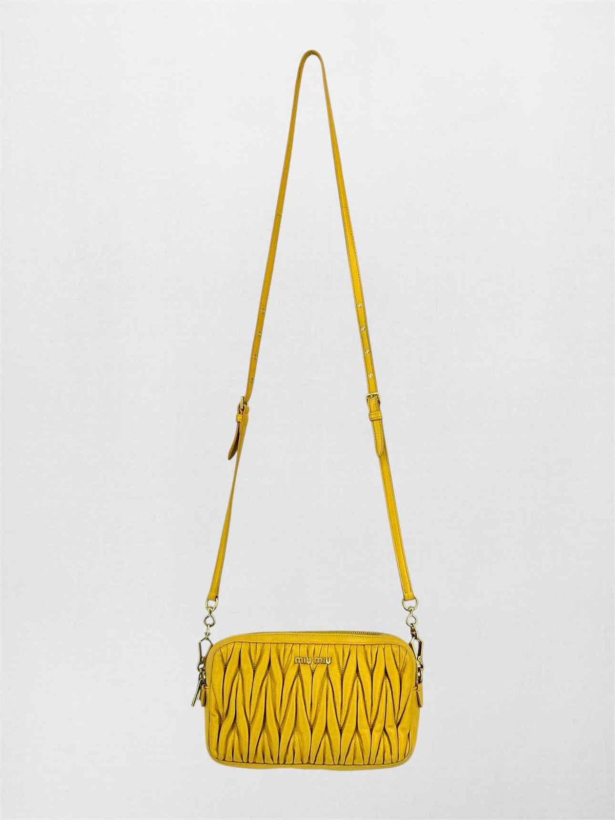 MIU MIU Double Zip Yellow Crossbody