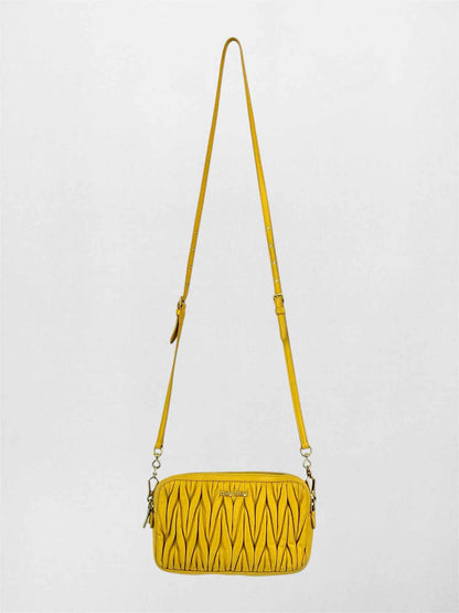 MIU MIU Double Zip Yellow Crossbody