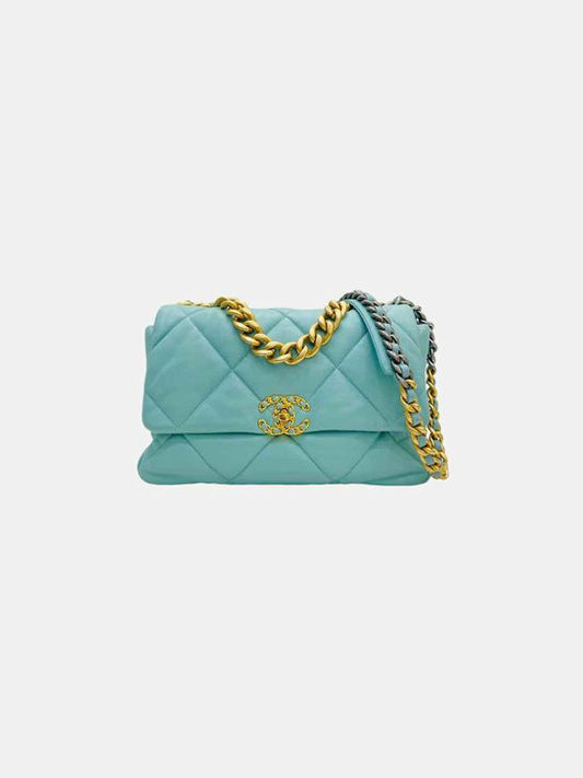 CHANEL 19 Flap Blue Quilted Shoulder Bag