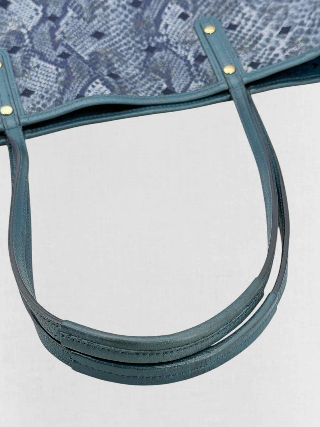 MCM Visetos Revesible Shopper Blue & Black Tote Bag