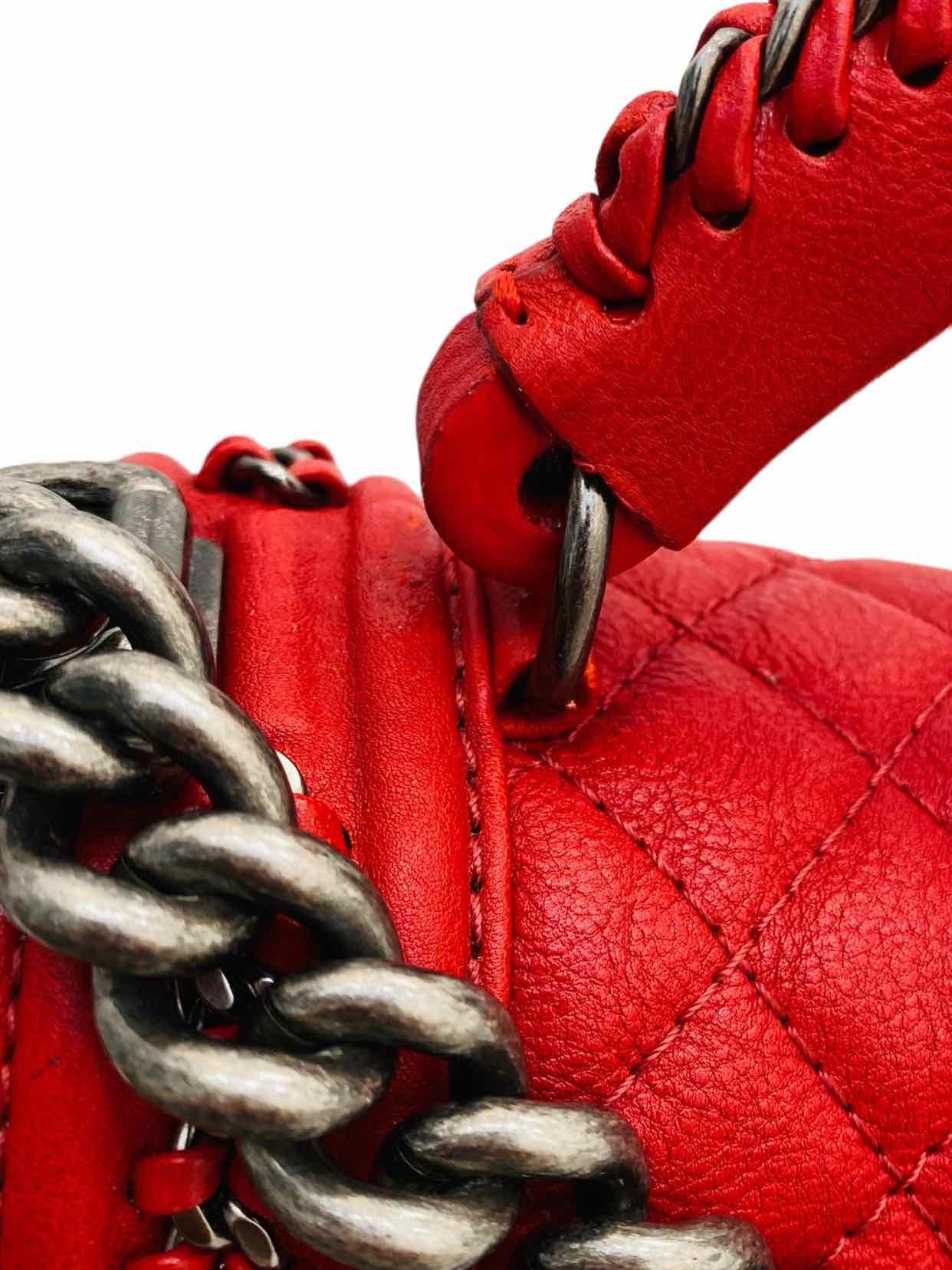CHANEL Boy Flap Red Shoulder Bag
