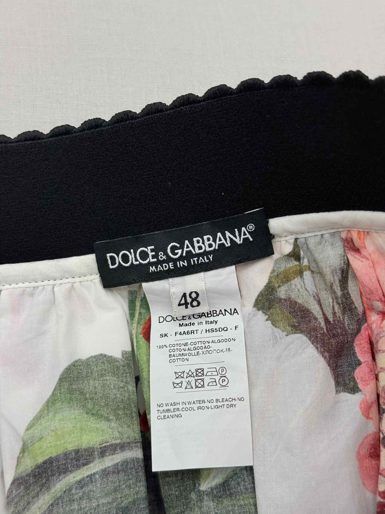 DOLCE & GABBANA White Multicolor Size US 12 Midi Skirt