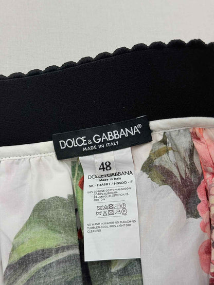 DOLCE & GABBANA White Multicolor Size US 12 Midi Skirt