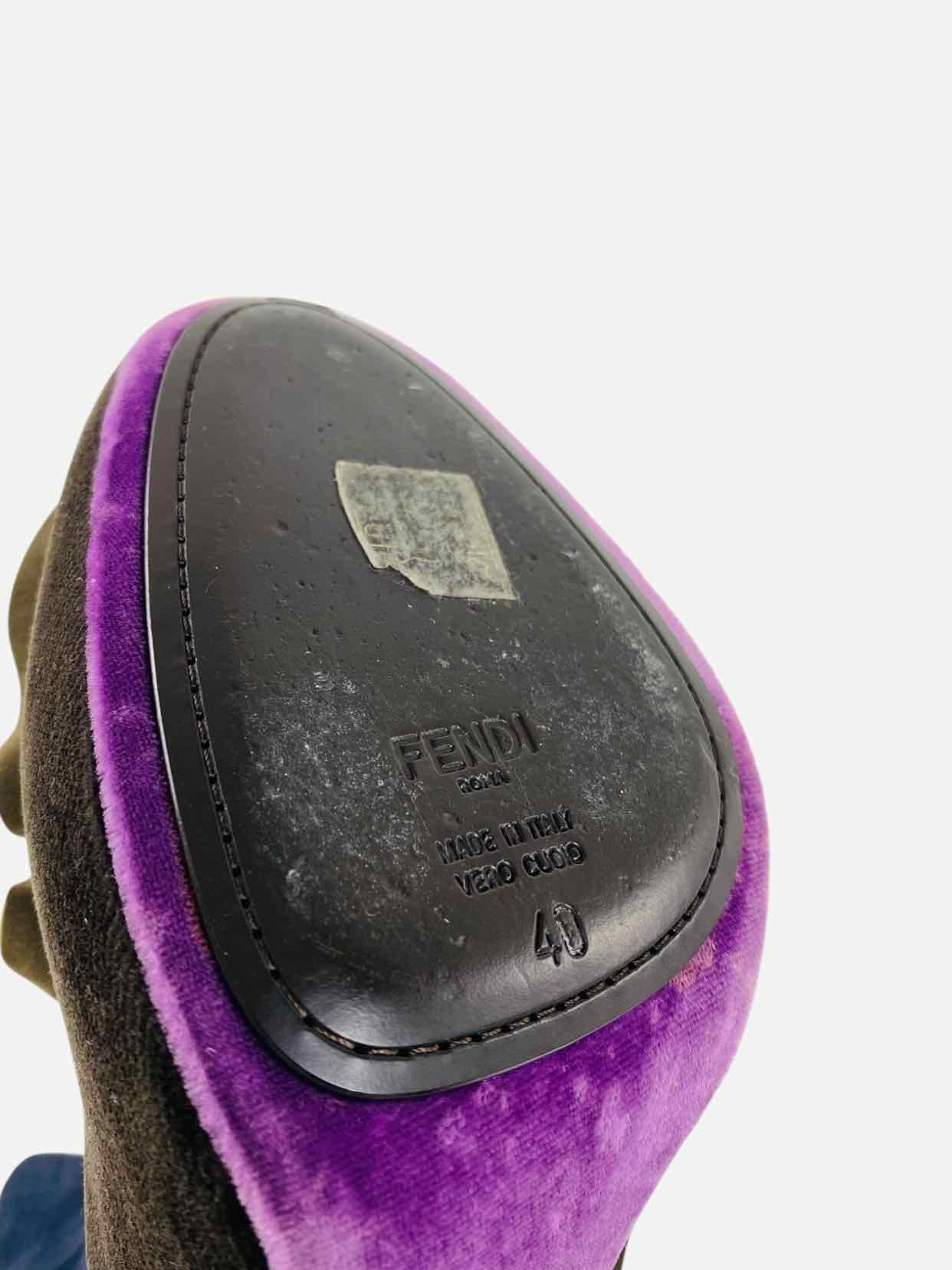 FENDI Ruffled Multicolor Size EU 40 Mules