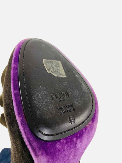 FENDI Ruffled Multicolor Size EU 40 Mules