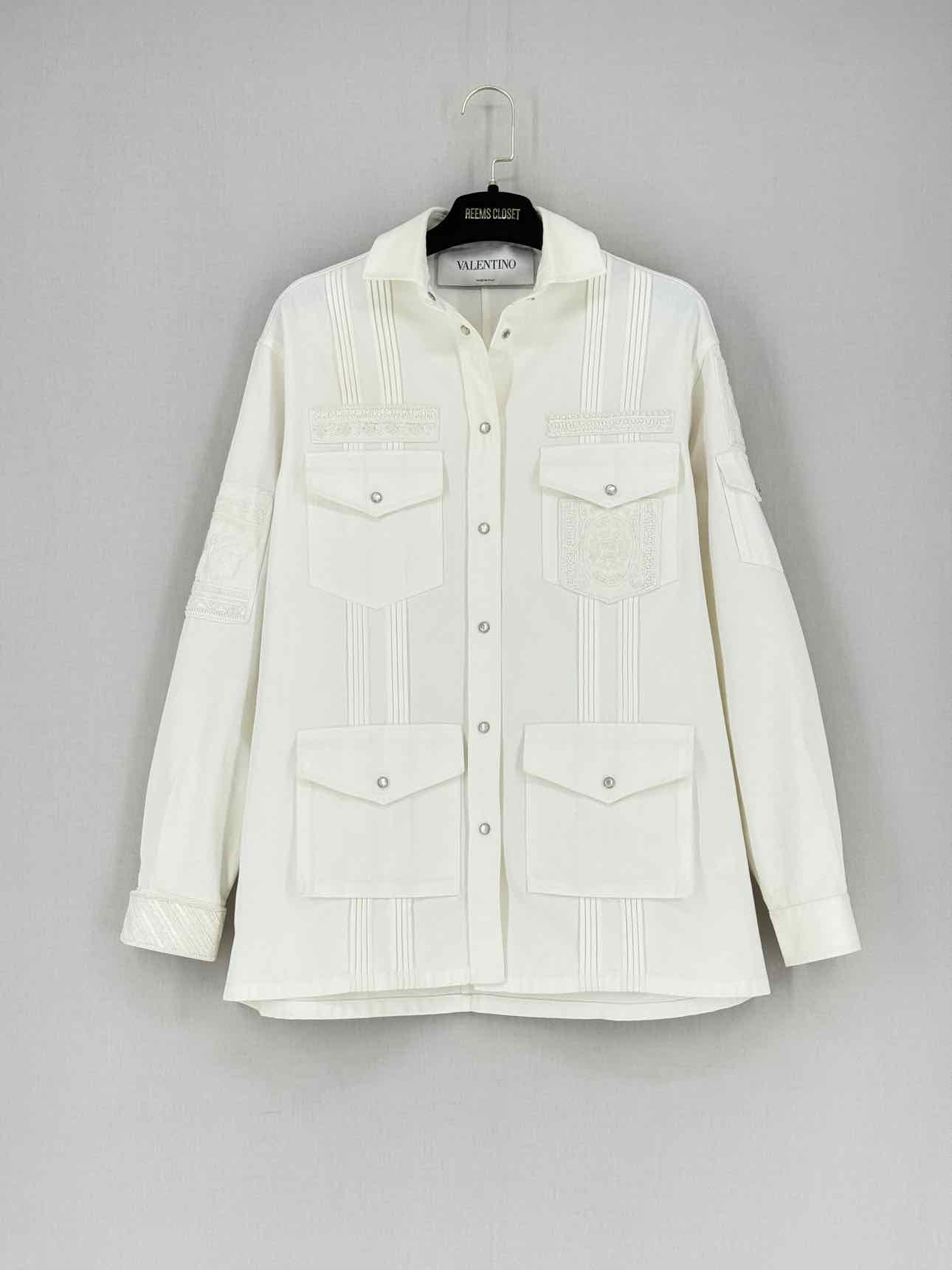 VALENTINO Off-white Embroidered Size US 2 Jacket