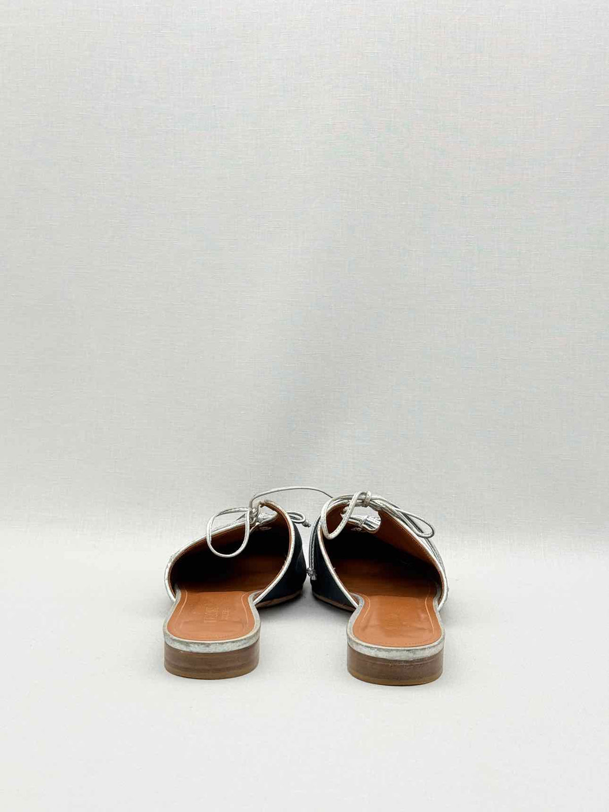 MALONE SOULIERS Navy Blue w/ Silver Size EU 39.5 Mules