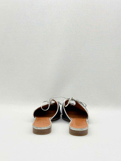 MALONE SOULIERS Navy Blue w/ Silver Size EU 39.5 Mules