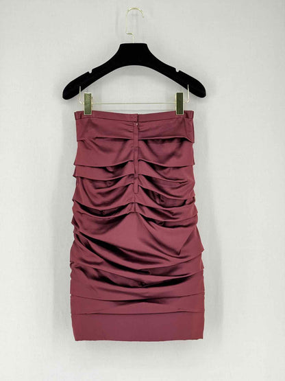 DOLCE & GABBANA Burgundy Size US 2 Knee Length Skirt