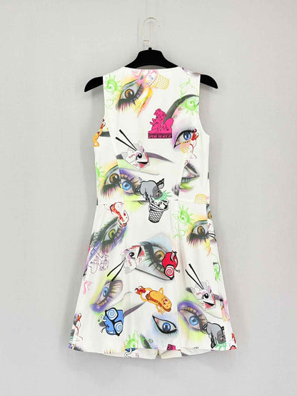 KENZO White Multicolor Size US 4 Short Dress