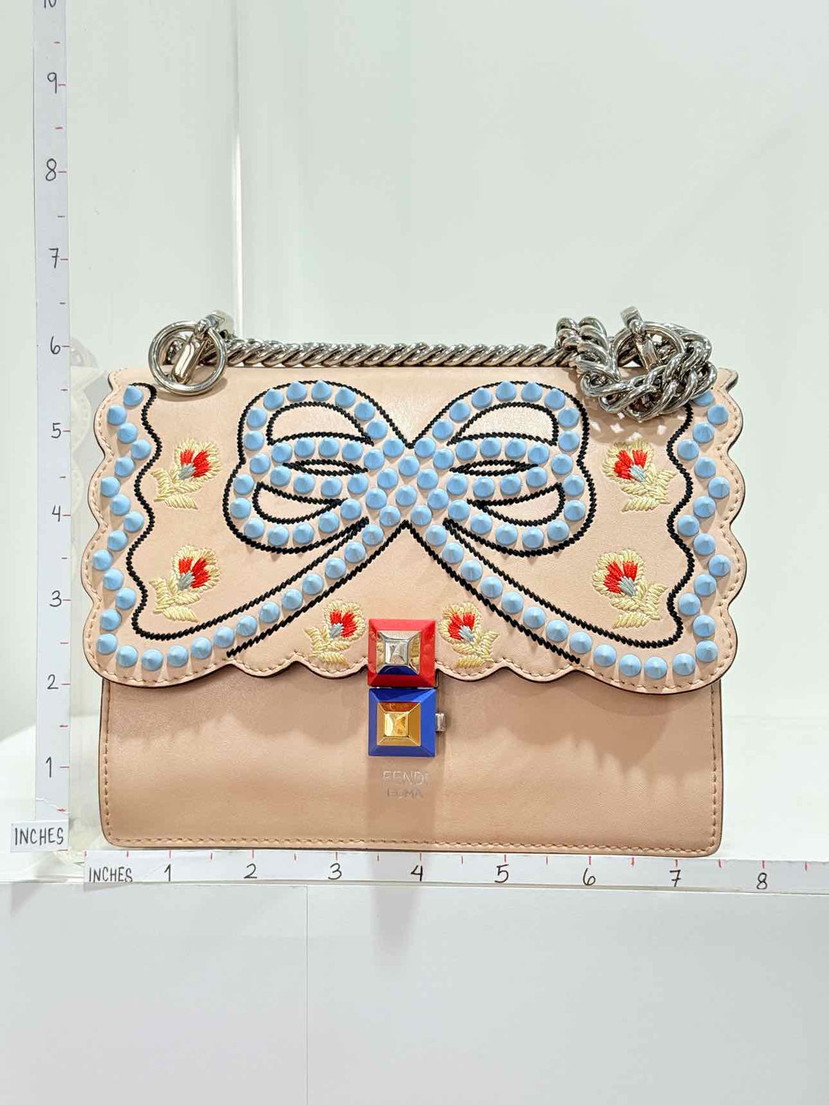 FENDI Kan I Pink Multicolor Shoulder Bag
