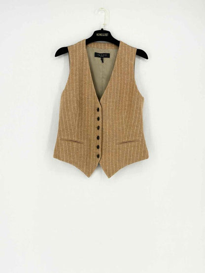 RAG & BONE Priya Beige w/ Cream Size US 4 Waistcoat