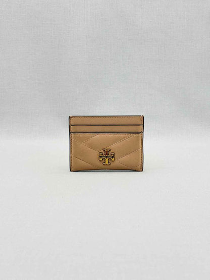 TORY BURCH Beige Chevron Quilted Card Case