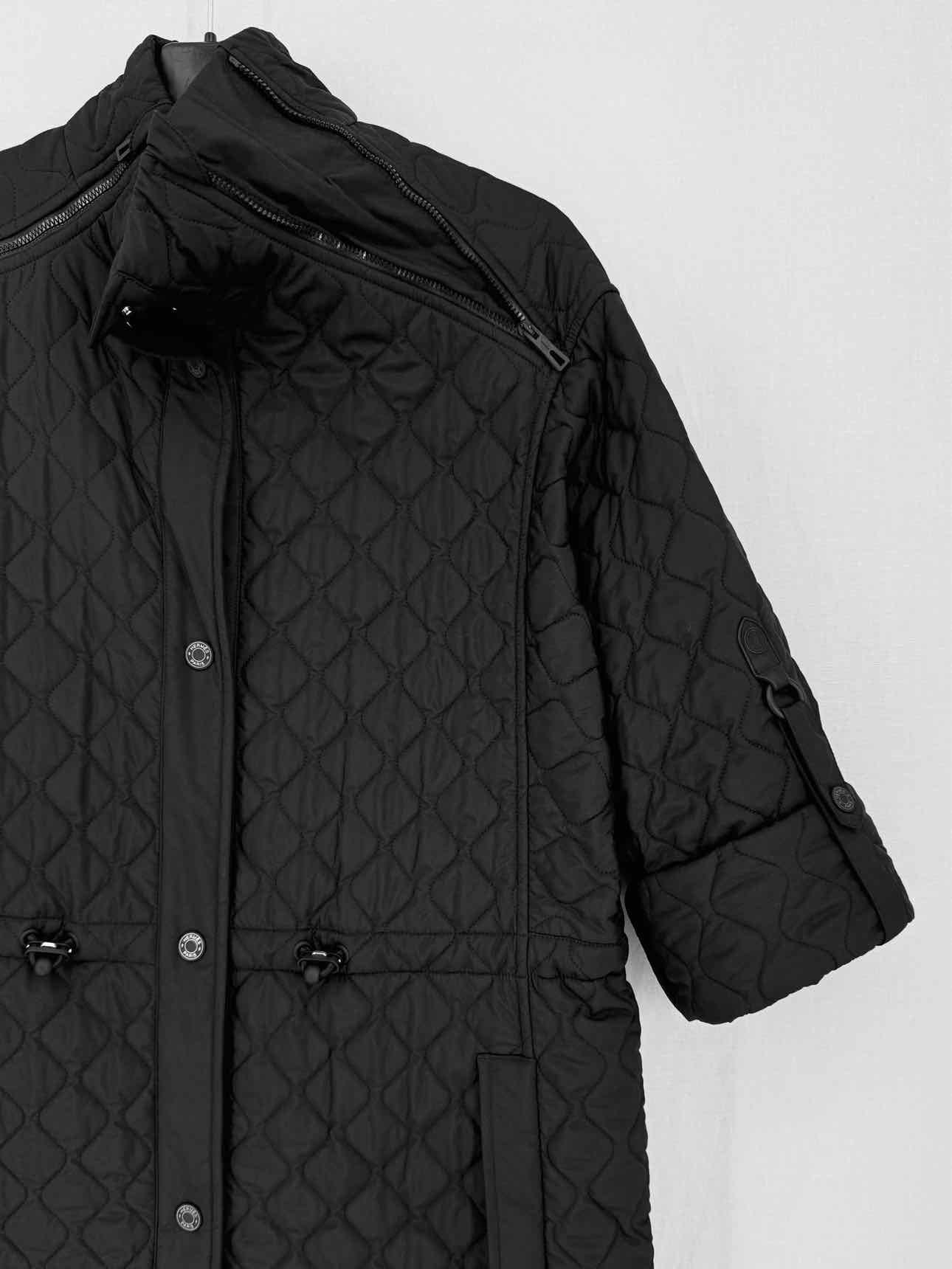 HERMES Black Quilted Size US 2 Coat
