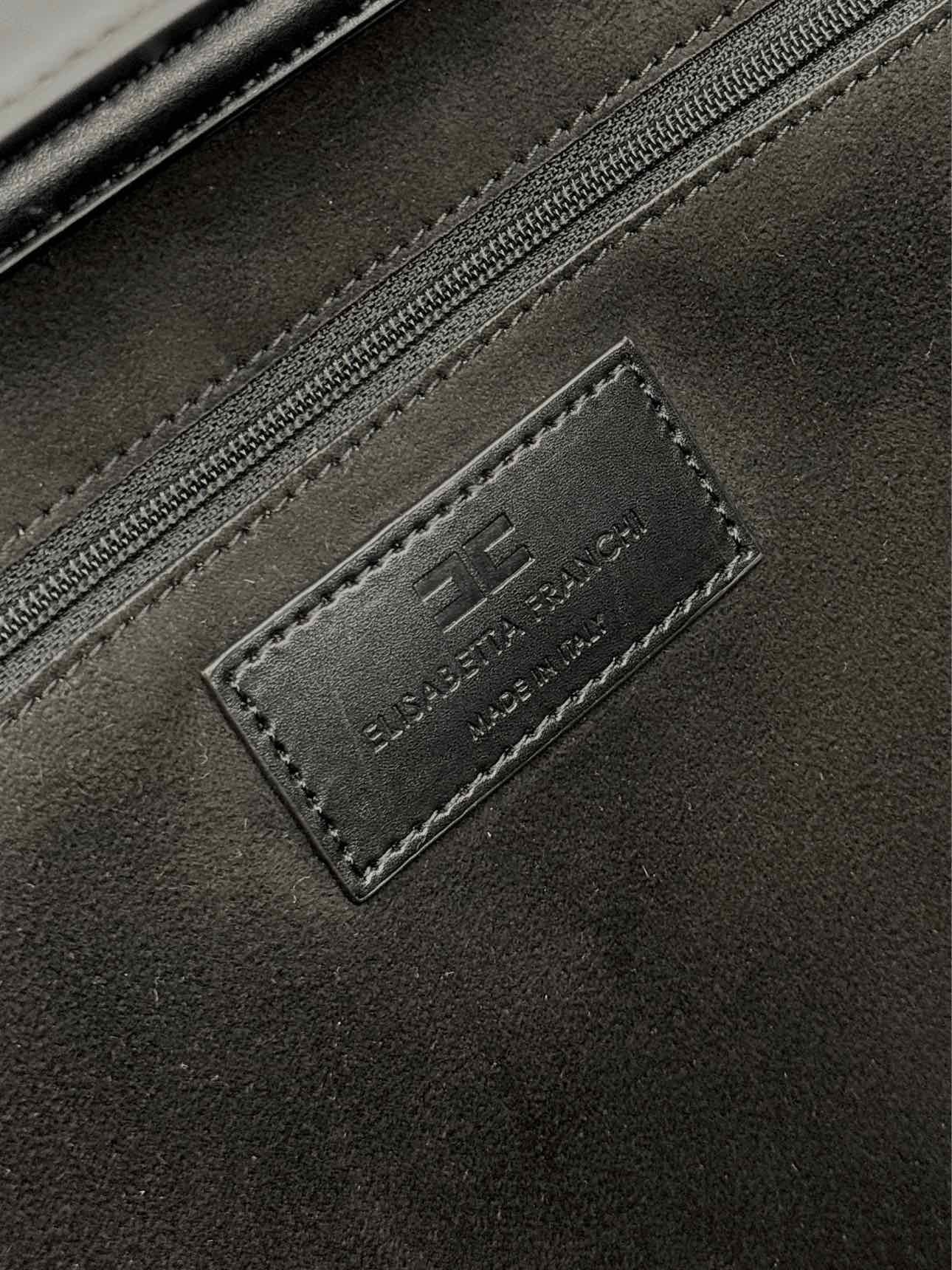ELISABETTA FRANCHI White & Black EF Monogram Tote Bag