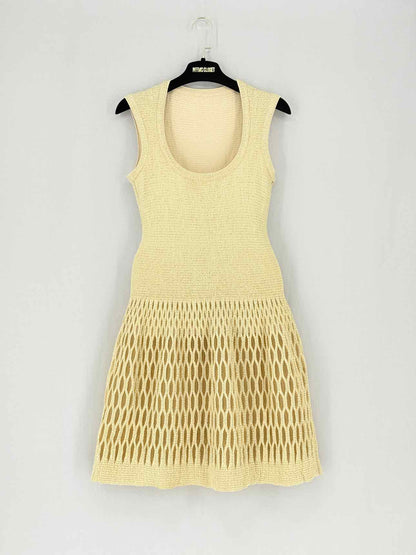 ALAIA Beige Knit Size US 2 Knee Length Dress