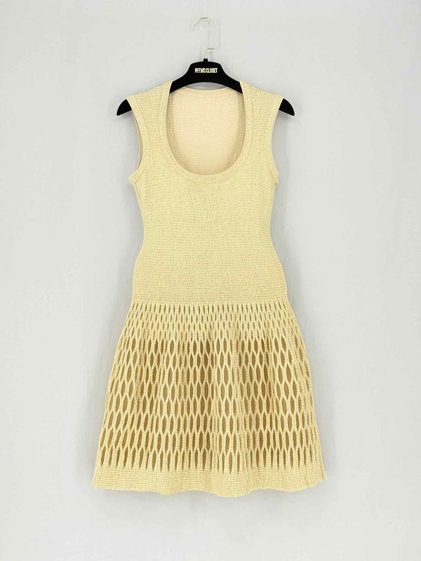 ALAIA Beige Knit Size US 2 Knee Length Dress