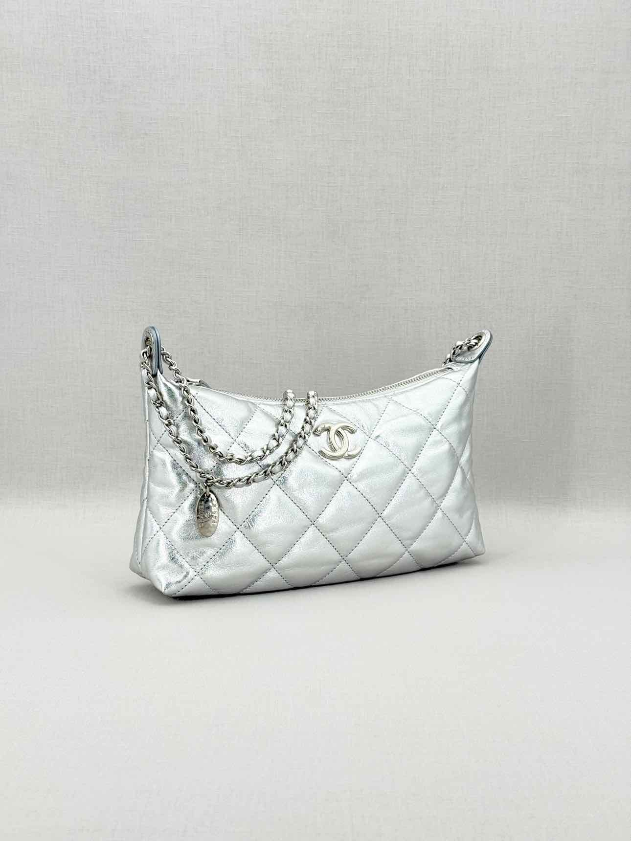 CHANEL Metallic Silver Hobo bag