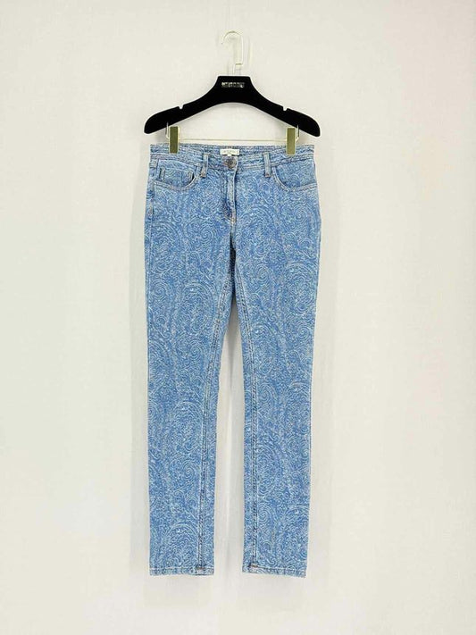 ETRO Blue Paisley Print Size 28 Jeans