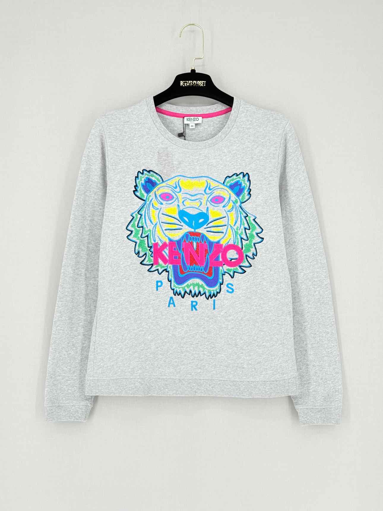 KENZO Tiger Grey Multicolor Size Medium Sweatshirt