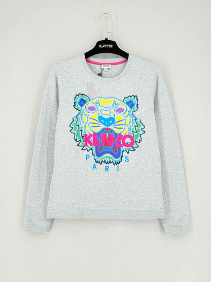 KENZO Tiger Grey Multicolor Size Medium Sweatshirt
