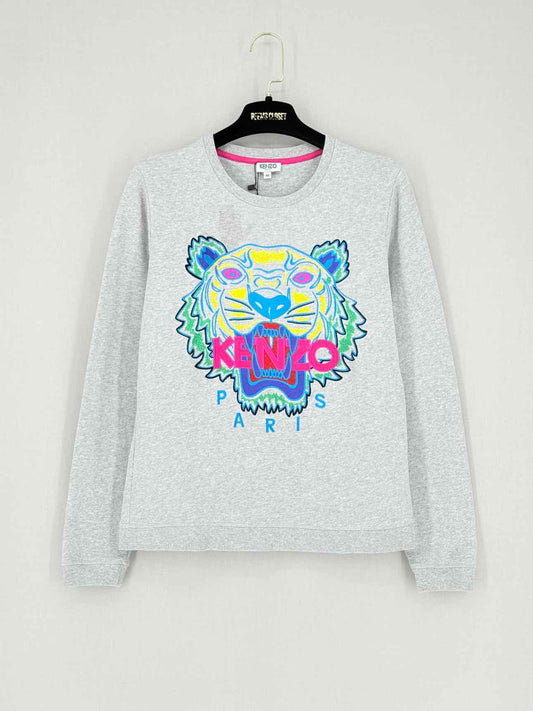KENZO Tiger Grey Multicolor Size Medium Sweatshirt