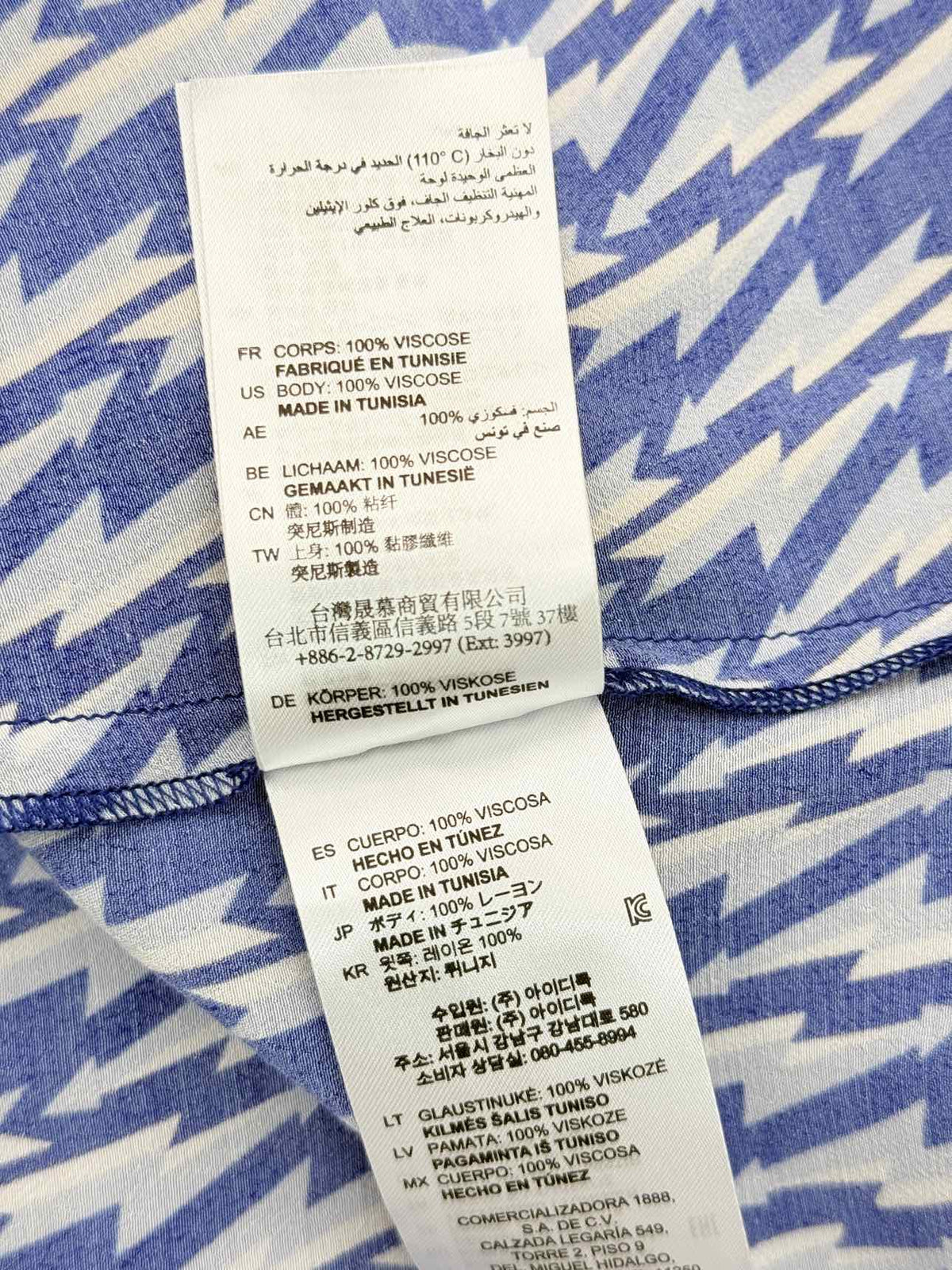 SANDRO Kemila Blue & White Size US 8 Midi Dress
