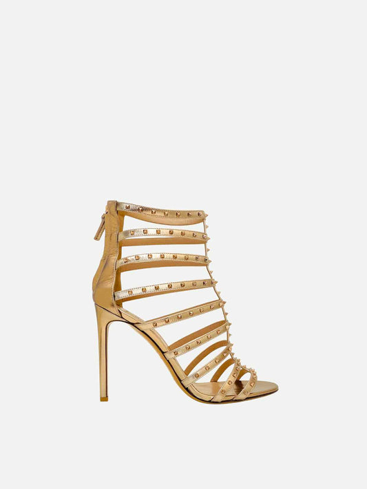 VALENTINO Rockstud Metallic Gold Heeled Sandals