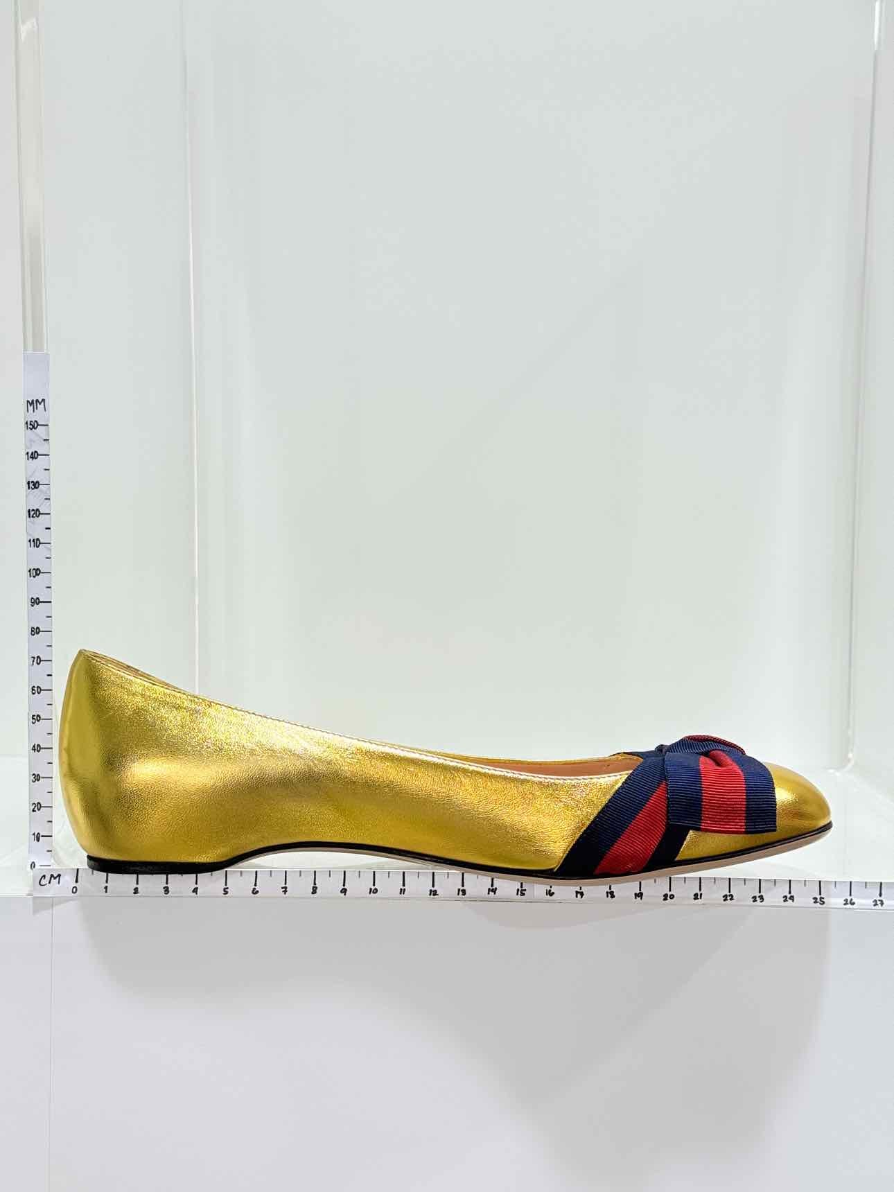 GUCCI Gold Size EU 38 Ballet Flats