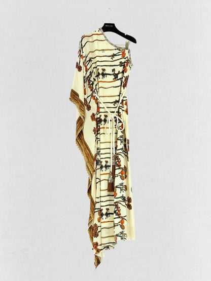 PRIAKATARIAPURI Beige Printed Size Medium Long Dress