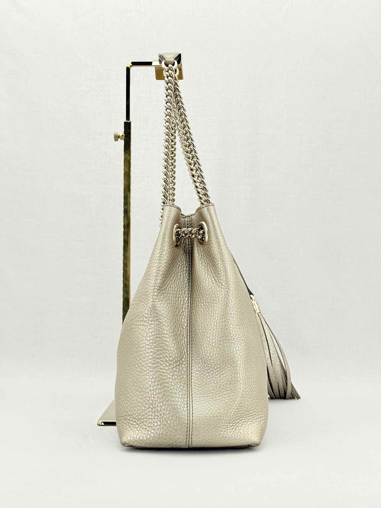 GUCCI Soho Metallic Gold Tote Bag